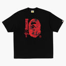 Bape Kids Floral Solid Camo Ape Head Relaxed Fit Tee Black