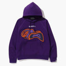 Bape layered patch loose fit sweater hoodie purple