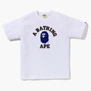 Bape logo monogram college tea white navy