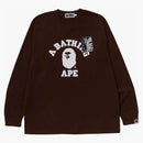 Bape Mad Face College Long Sleeve Tee Brown