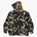 Bape Map Camo Shark Full Zip Hoodie Green