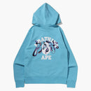 Bape Marble Camo Liquid College Full Zip Hoodie Sax