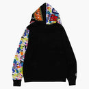 Bape Multi Camo NYC Logo Shark Full Zip Hoodie Black