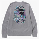 Bape Neon Tokyo Crewneck (fw23) Gray