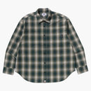 Bape Ombre Check College Relaxed Fit Shirt Green