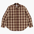Bape Ombre Check College Relaxed Fit Shirt Yellow