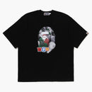 BAPE Shark Seijin Photo Impresión Relajada Fit Tee Black