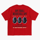 Bape slogan relajado fit tea rojo