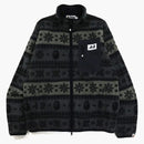 Bape snow pattern relaxed fit zip fleece black