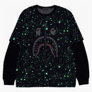 Bape Space Camo Shark Té de manga larga en capas