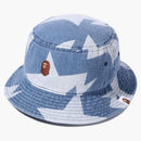 Bape Sta Pattern Denim Bucket has indigo