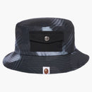 Bape Stroke Camo Pocket Bucket has Black