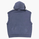 Bape Studded Garment Dye Logo Sleeveless Pullover Hoodie Charcoal