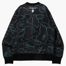 Bape Text Code Camo Crewneck Black