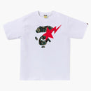 BAPE PROVA CAMO APE FACE STA TEE WHITE/GREEN
