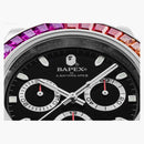 BAPE Tipo 4 Bapex Crystal Stone Watch Silver