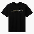 BAPE X A.P.C. Una camiseta ancha de baño de baño negro