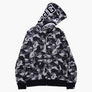 Bape X Comme of the Garcon Osaka Shark Full Zip Hoodie Black