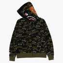 Bape X God Selection Xxx Shark Full Zip Hoodie Green