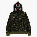 Bape X God Selection Xxx Shark Full Zip Hoodie Green