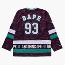 BAPE X MITCHELL & NESS NHL ANAHEIM PATOS MESH Hockey Jersey L/s Tea Purple