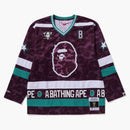 BAPE X MITCHELL & NESS NHL ANAHEIM PATOS MESH Hockey Jersey L/s Tea Purple