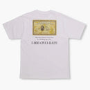 Camiseta de la tarjeta de bape x ovo blanca