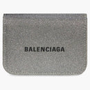 Balenciaga Glitter Cash Wallet Mini Grey