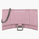 Billetera de reloj de arena de Balenciaga con cadena rosa