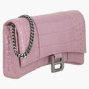 Billetera de reloj de arena de Balenciaga con cadena rosa