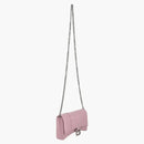 Billetera de reloj de arena de Balenciaga con cadena rosa