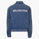 Balenciaga logotipo chaqueta de mezclilla azul
