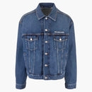 Balenciaga logotipo chaqueta de mezclilla azul