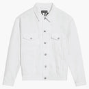 Balenciaga Men's Embroidered Logo Japanese Denim Jacket White/Black