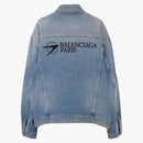 Balenciaga París Jaqueta de mezclilla de gran tamaño Indigo