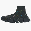 Balenciaga Speed 2.0 Allover Logo Recycled Knit Black Multicolor (Women's)