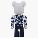 Bearbrick Happy Tokyo 100% Set Navy/White