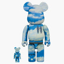 Bearbrick Rene Magritte "la Reconaissance Infine 1963/the Castle Of The Pyrenees" 100% & 400% Set