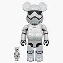 Bearbrick Star Wars (TM) First Order Stormtrooper (TM) (The Force Awakens) Chrome Ver. 100% & 400% set