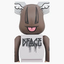 Bearbrick Xlarge X D*Face 1000% Gray Multicolor