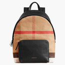 Zkontrolujte burberry Abbeydale House Check a kožený batoh velký opálený/černý