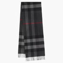 Burberry Check Cashmere Scarf Charcoal