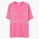 Camiseta de algodón estampado de burberry ekd rosa