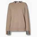 Burberry icon stripe bañera suéter de cachemira beige