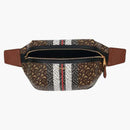 Burberry Medium Monogram Stripe E-Canvas Bum Bag Brown