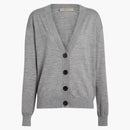 Burberry Women's Vintage Check Elbow Patch Dornoch Cardigan Grey