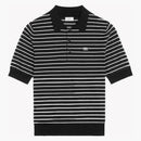 Celine Triomphe Striped Fine Polo Black/Ecru