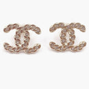 Chanel Classic CC Turnlock Crystal Earrings Gold/Silver