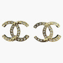 Chanel Crystal CC Logo Stud Earrings Aba157 Gold/Crystal