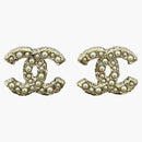 Chanel Gold Pearl & Crystal CC Logo Earrings A64766 Gold/Pearly White/Crystal